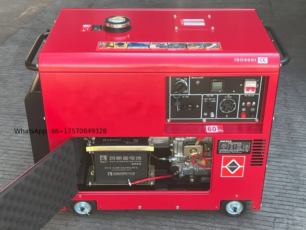 China Factory Sale Silent Powered 5KW-15KW Small Generator Electric Start Single Three Phase 60Hz 230V Rated 8KW
China Factory Sale Silent Powered 5KW-15KW Small Generator Electric Start Single Three Phase 60Hz 230V Rated 8KW