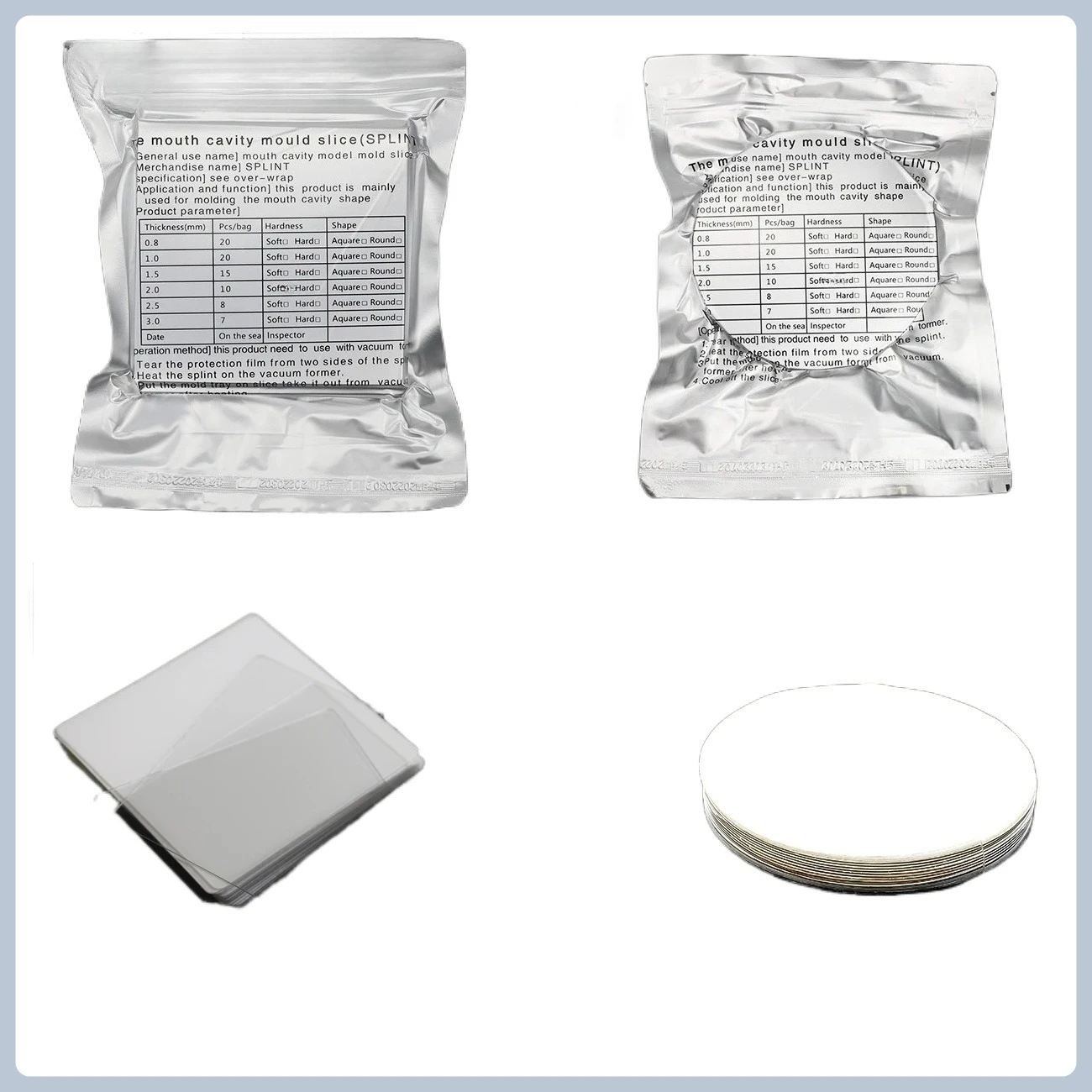 7-20 pcs Dental Lab Orthodontic Splint Retainer Slice Vacuum Forming Sheet Soft Hard 0.8-3.0mm Thermoforming Material
7-20 pcs Dental Lab Orthodontic Splint Retainer Slice Vacuum Forming Sheet Soft Hard 0.8-3.0mm Thermoforming Material