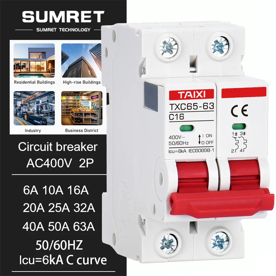 Household AC Circuit Breaker 6A 10A 16A 20A 32A 40A 63A 6KA Overload Short Circuit Disconnect ProtectionProtection
Household AC Circuit Breaker 6A 10A 16A 20A 32A 40A 63A 6KA Overload Short Circuit Disconnect ProtectionProtection
