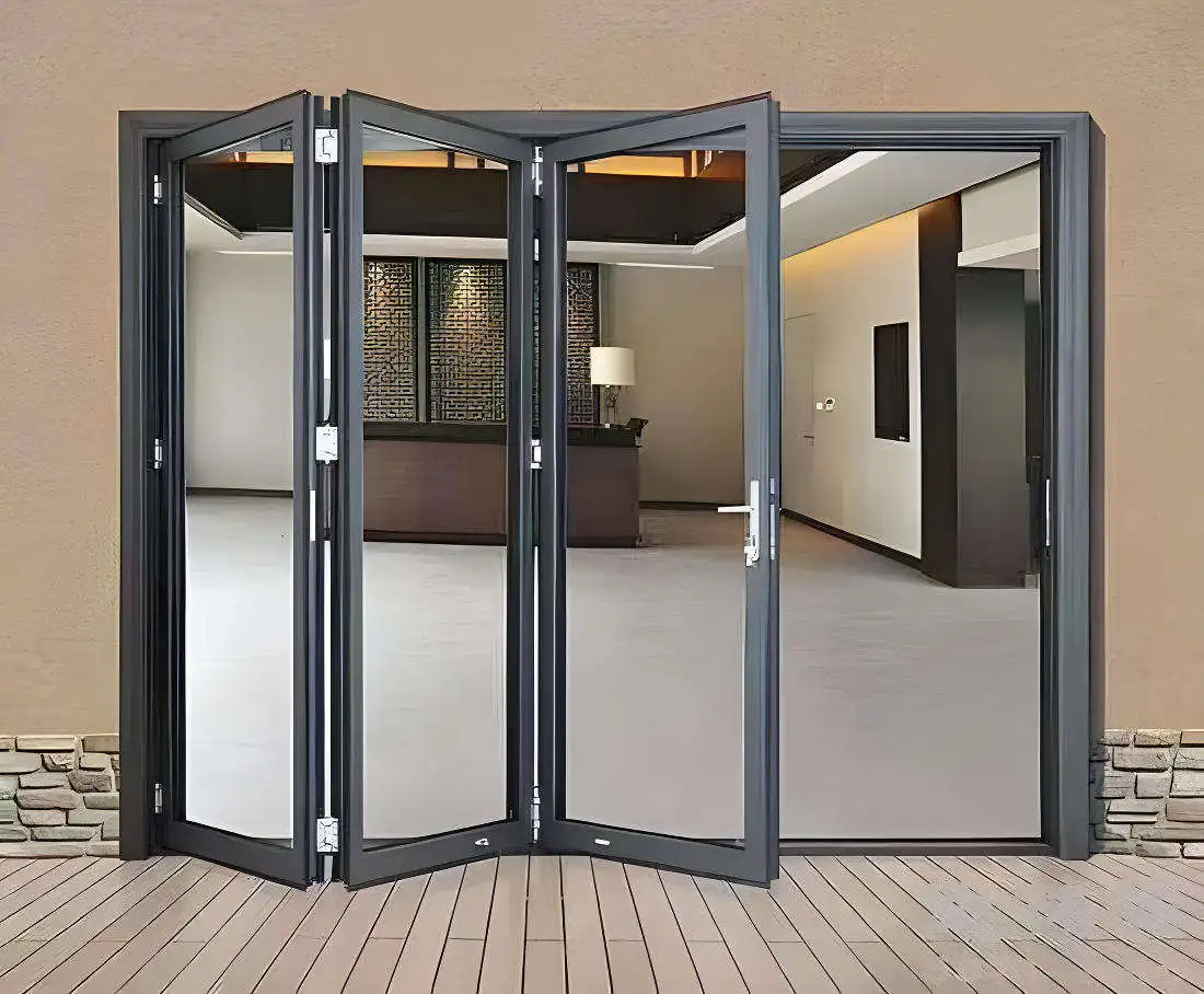 Living Room Partition Frameless Folding Door Interior Design Narrow Frame Folding Soundproof Panoramic Aluminum Folding Doors
Living Room Partition Frameless Folding Door Interior Design Narrow Frame Folding Soundproof Panoramic Aluminum Folding Doors