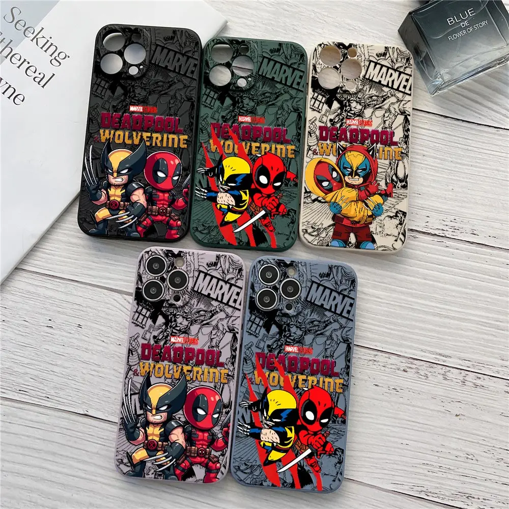 Marvel Cute Deadpool And Wolverine Phone Case For iPhone 16 15 14 11 Pro Max Fundas For iPhone 13 12 Mini 16 Plus Silicone Cover
Marvel Cute Deadpool And Wolverine Phone Case For iPhone 16 15 14 11 Pro Max Fundas For iPhone 13 12 Mini 16 Plus Silicone Cover