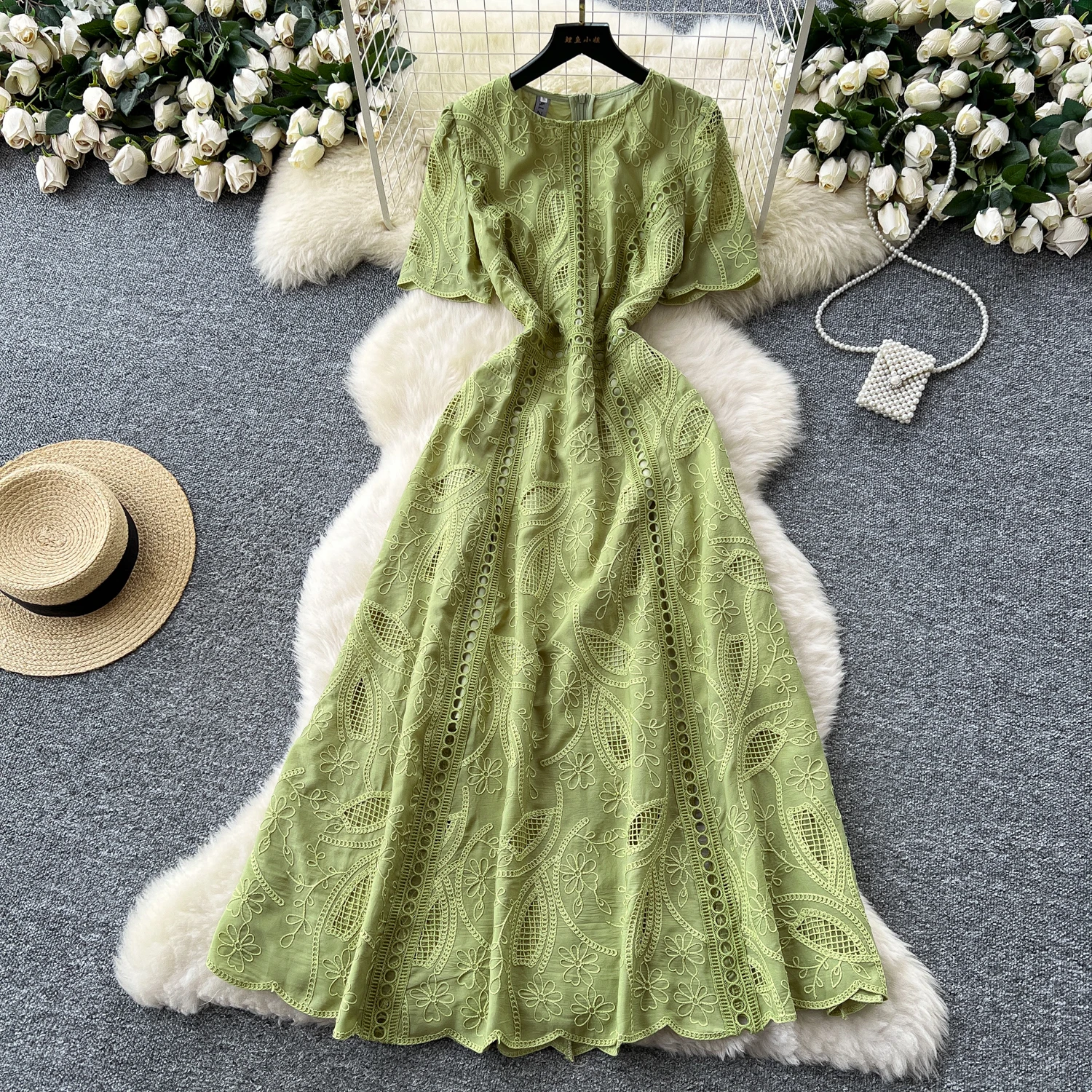 Chic Elegant O-neck Embroidered print A-line Korean Fashion Fairy Sexy High Waist Vestidos Vacation dresses
Chic Elegant O-neck Embroidered print A-line Korean Fashion Fairy Sexy High Waist Vestidos Vacation dresses