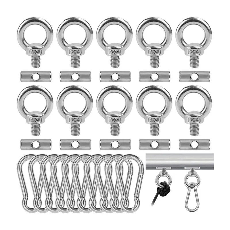 10PCS Awning Rail Stoppers 6Mm With 10 Carabiners, 304 Stainless Steel Rv Awning Hooks For Lights Camping Awning
10PCS Awning Rail Stoppers 6Mm With 10 Carabiners, 304 Stainless Steel Rv Awning Hooks For Lights Camping Awning