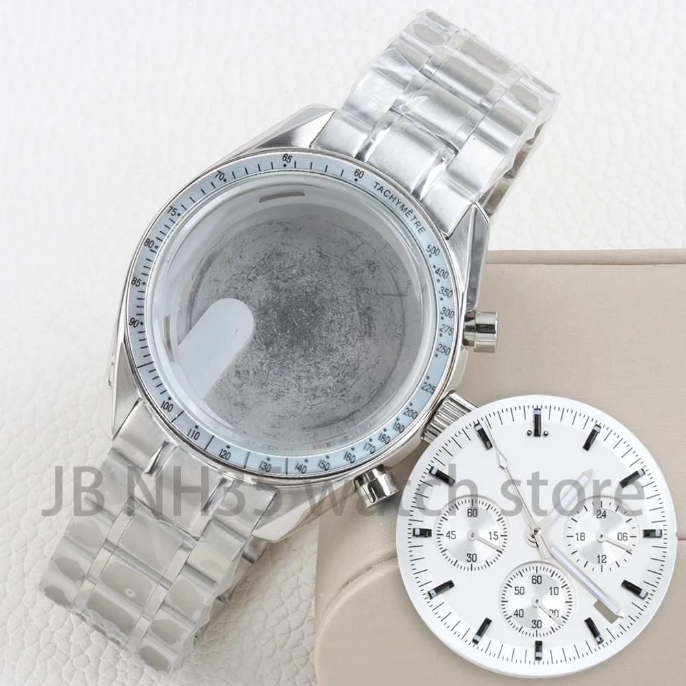 VK63 40MM Silver Watch Case Stainless Steel 20MM Bracelet For Quartz VK63 Movement 32.5MM Luminous Dial Watch Repair Accessories
VK63 40MM Silver Watch Case Stainless Steel 20MM Bracelet For Quartz VK63 Movement 32.5MM Luminous Dial Watch Repair Accessories