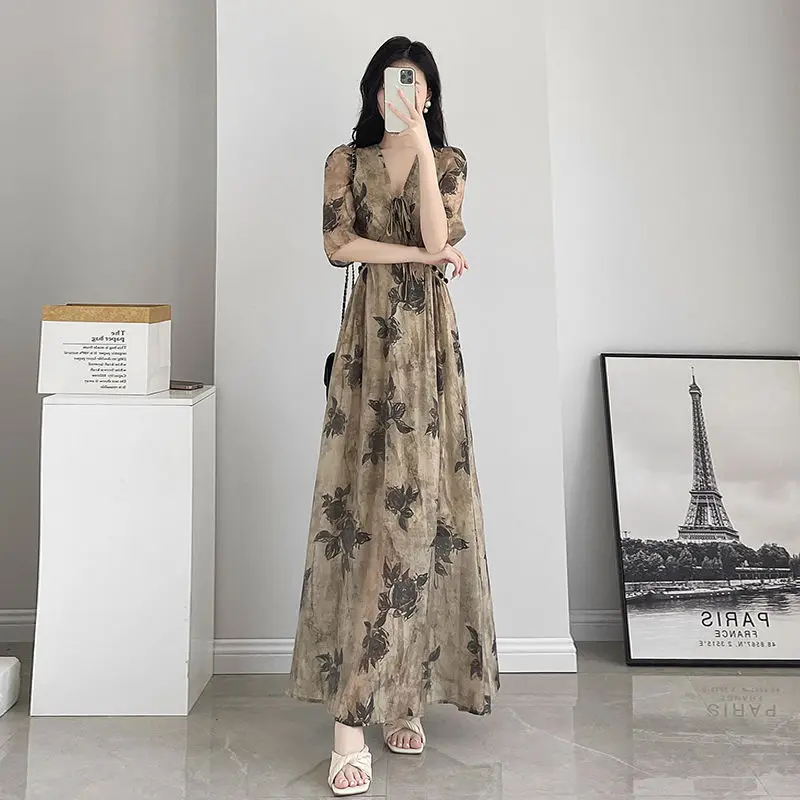 Women summer 2024 new clothing waist-hugging and slim temperament floral long skirt summer
Women summer 2024 new clothing waist-hugging and slim temperament floral long skirt summer