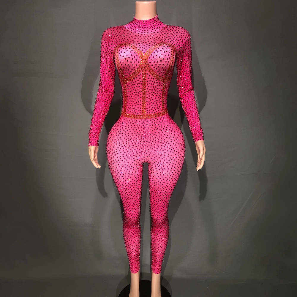 Luxurious Full Rhinestones Jumpsuit Long Sleeve for Women Celebrate Party Birthday Outfit Dancer Singer Show Rompers Stage Wear
Luxurious Full Rhinestones Jumpsuit Long Sleeve for Women Celebrate Party Birthday Outfit Dancer Singer Show Rompers Stage Wear