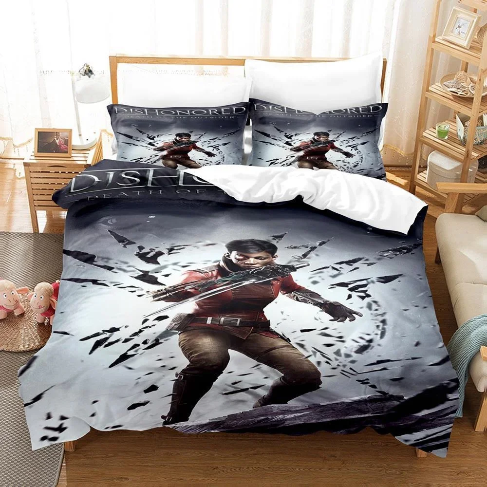 3D Printed Game Bed Sheet Sets Dishonored Bedding Set Single Twin Full Queen King Size Bed Set Adult Kid Bedroom Duvetcover Sets
3D Printed Game Bed Sheet Sets Dishonored Bedding Set Single Twin Full Queen King Size Bed Set Adult Kid Bedroom Duvetcover Sets