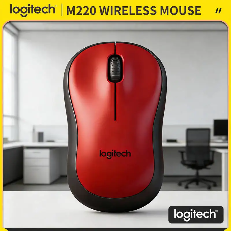 Logitech M220 Silent Wireless Mouse Compact USB Nano Receiver 10m Range Ergonomic Design 18-Month Battery For Mac Windows PC