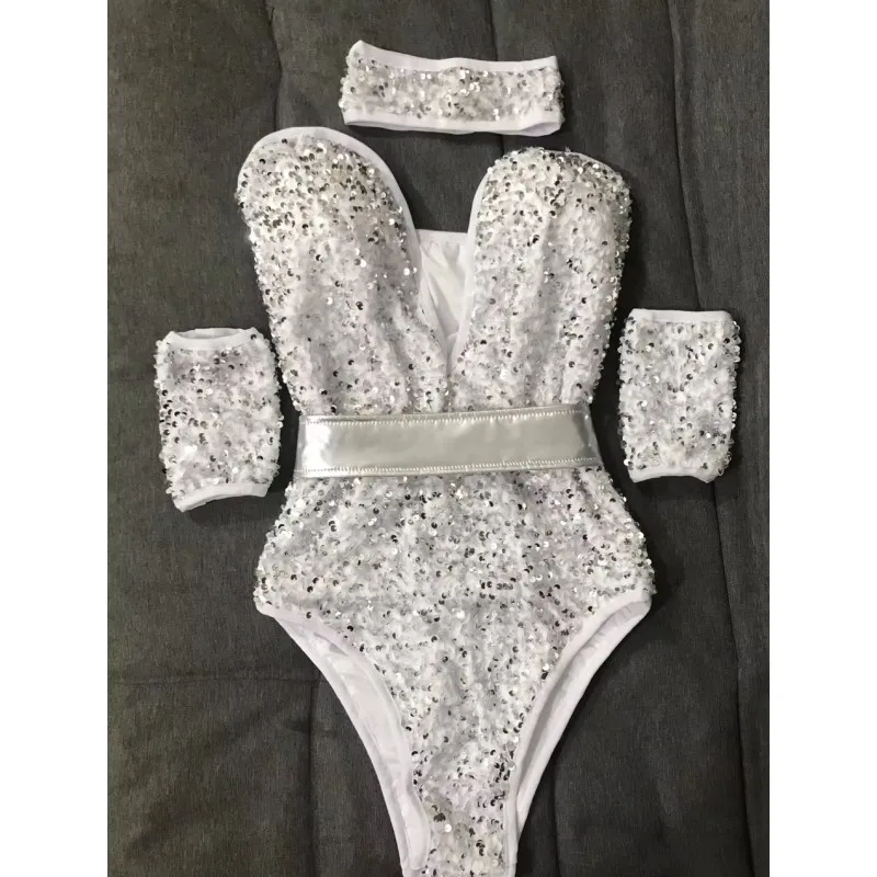 Team Show Gogo Dance Costume Sexy Low Chest Silver Sequin Bodysuit Tights Nightclub Bar Stage Performance Clothes Bar DJ Dancer
Team Show Gogo Dance Costume Sexy Low Chest Silver Sequin Bodysuit Tights Nightclub Bar Stage Performance Clothes Bar DJ Dancer