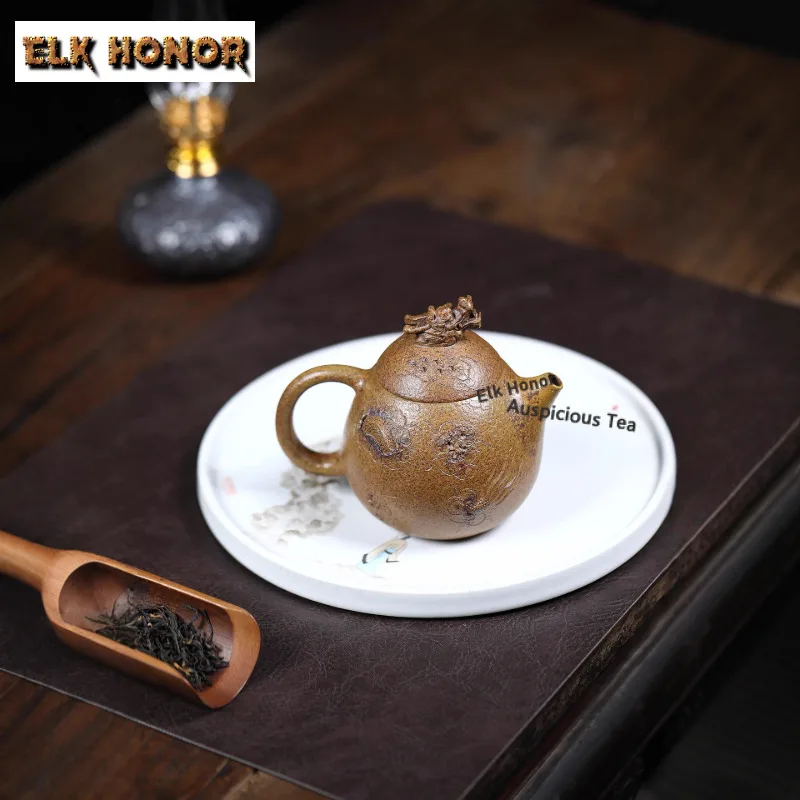 300ml Firewood Fired Dragon Egg Pot Retro Yixing Purple Clay Teapot Handmade Relief Pot Raw Ore Gold Sand Kettle Zisha Teaset
300ml Firewood Fired Dragon Egg Pot Retro Yixing Purple Clay Teapot Handmade Relief Pot Raw Ore Gold Sand Kettle Zisha Teaset