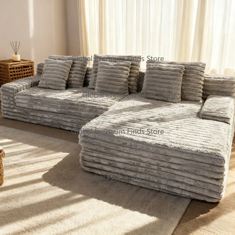 Sectional Sofa Compressed Fabric for Living Room Chaise Compression Couch Memory Foam Modular Vacuum Upholstery Sofa Compression