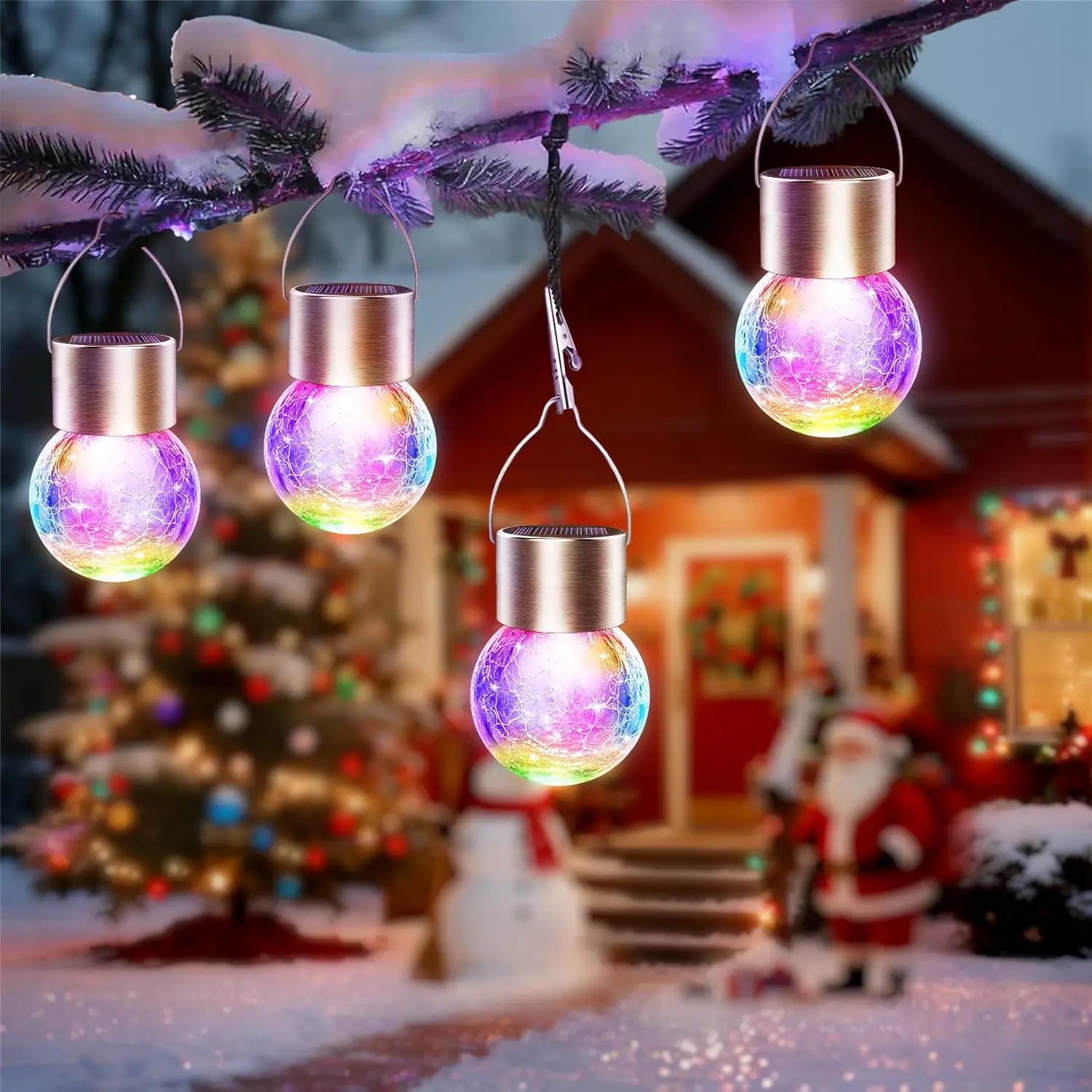 12 Pack Solar Hanging Lights Outdoor Cracked Glass Ball Lanterns Waterproof Multicolor Globe Christmas Decoration for Tree Fence
12 Pack Solar Hanging Lights Outdoor Cracked Glass Ball Lanterns Waterproof Multicolor Globe Christmas Decoration for Tree Fence