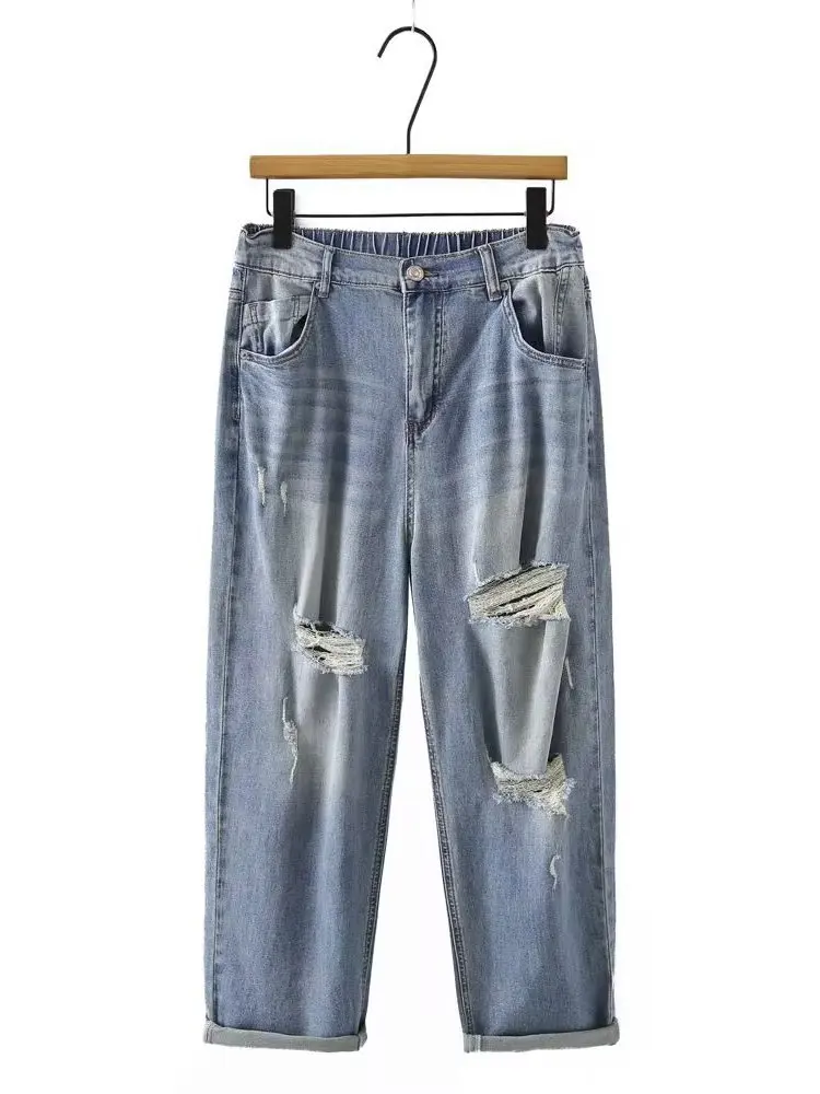Slimming High Waist Wide Leg Jeans Casual Style Zipper Closure Denim Pants Loose Fit Versatile Hole Punch Straight Leg Jeans
Slimming High Waist Wide Leg Jeans Casual Style Zipper Closure Denim Pants Loose Fit Versatile Hole Punch Straight Leg Jeans