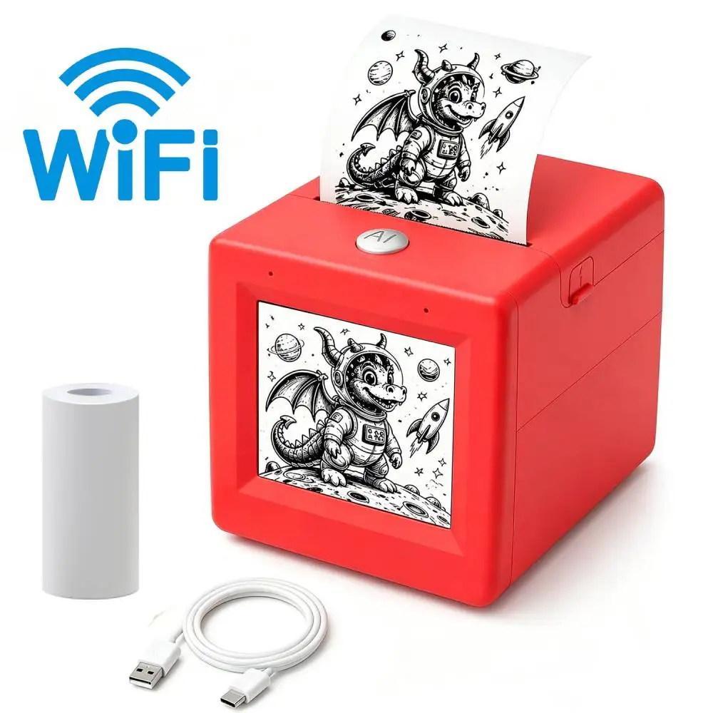 AI Voice Powered Sticker Maker HD Screen Portable Thermal Printer AI Magic Box Voice Control for Kids Drawing Printer WIFI
AI Voice Powered Sticker Maker HD Screen Portable Thermal Printer AI Magic Box Voice Control for Kids Drawing Printer WIFI