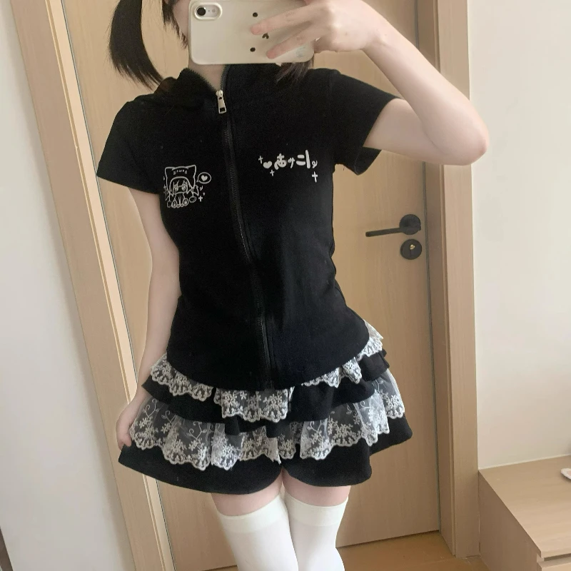 2025 Y2k Aesthetic Gothic Cake Skirt Sweet Girl Lace Patchwork Ruffles Short Pantskirt Women Solid High Waist Mini Saia Feminina
2025 Y2k Aesthetic Gothic Cake Skirt Sweet Girl Lace Patchwork Ruffles Short Pantskirt Women Solid High Waist Mini Saia Feminina