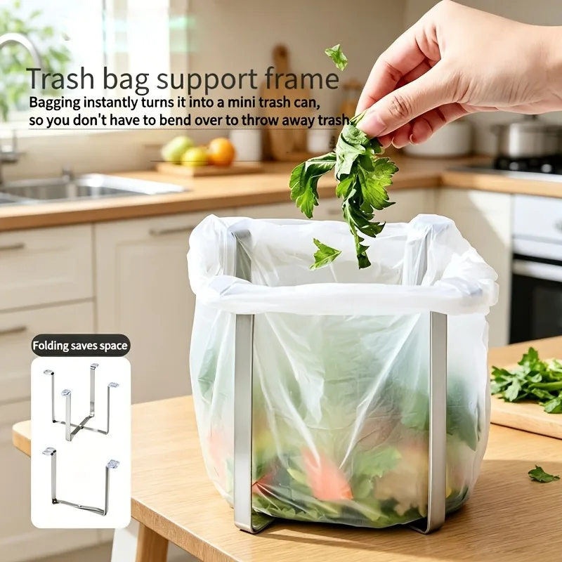 Folding Stainless Steel Trash Can Holder Floor Standing Trash Rack Storage Organizer, Space Saving Countertop Storage Shelf
Folding Stainless Steel Trash Can Holder Floor Standing Trash Rack Storage Organizer, Space Saving Countertop Storage Shelf