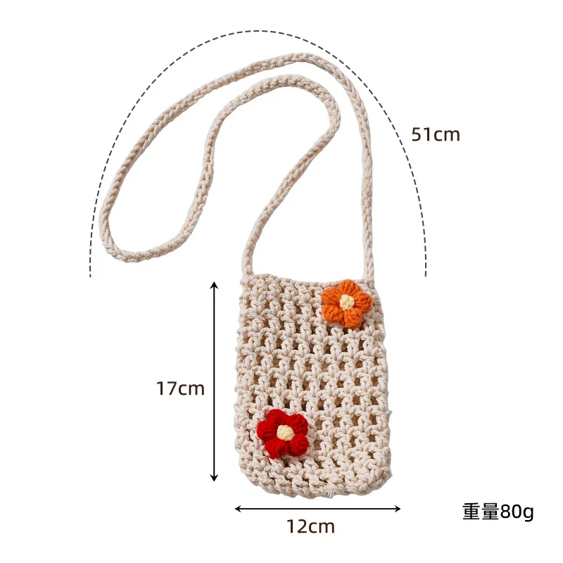 Ins Style Cotton Thread Woven Hollow Mini Phone Bag Single Shoulder Crossbody Lightweight Bag for Women
Ins Style Cotton Thread Woven Hollow Mini Phone Bag Single Shoulder Crossbody Lightweight Bag for Women