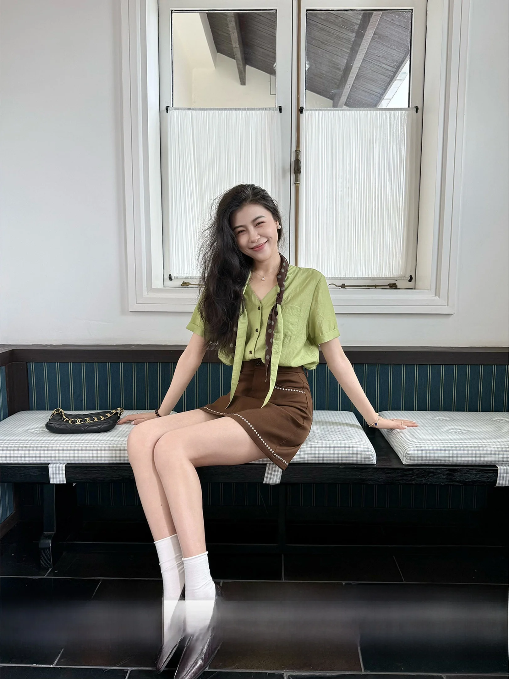 Loose Fit V-Neck Shirt And A-Line High Waist Skirt Set Color Block Casual Style Summer Fashion Women's Ensemble by Zhang a Xing
Loose Fit V-Neck Shirt And A-Line High Waist Skirt Set Color Block Casual Style Summer Fashion Women's Ensemble by Zhang a Xing