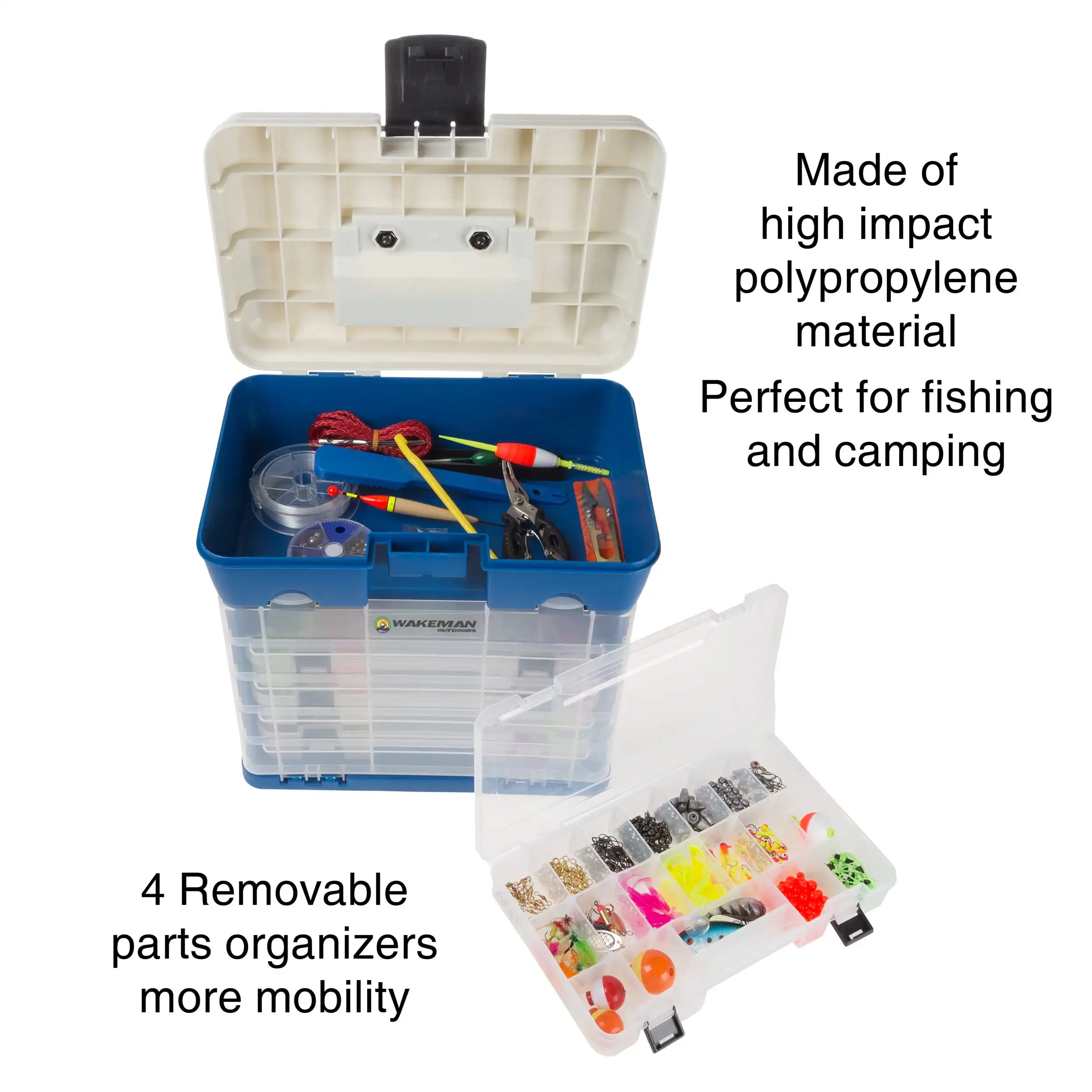 Wakeman Storage Tool Box-Durable Organizer Utility Box-4 Drawers, 19 Compartments Each for Camping Supplies and Fishing Tackle
Wakeman Storage Tool Box-Durable Organizer Utility Box-4 Drawers, 19 Compartments Each for Camping Supplies and Fishing Tackle