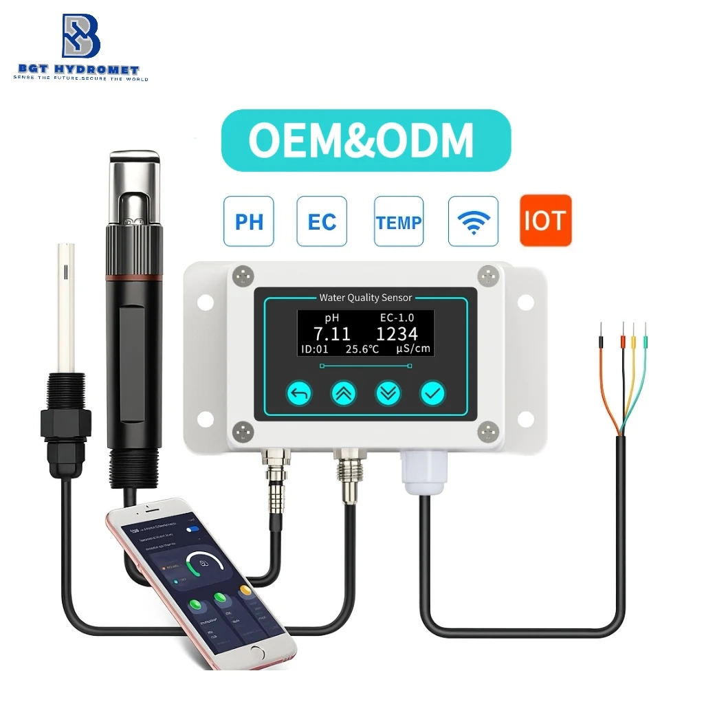 Factory Price RS485 IoT Conductivity Probe For Industrial Water Treatment Monitoring Multi-parameter Water Quality PH EC Sensor