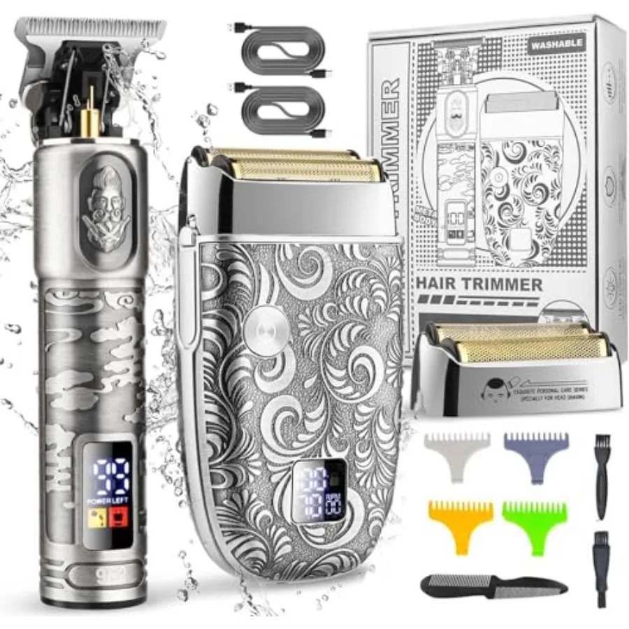 Foil Shavers for Men Electric Razor, Clippers and Trimmer for Men with LED Display, Waterproof
Foil Shavers for Men Electric Razor, Clippers and Trimmer for Men with LED Display, Waterproof