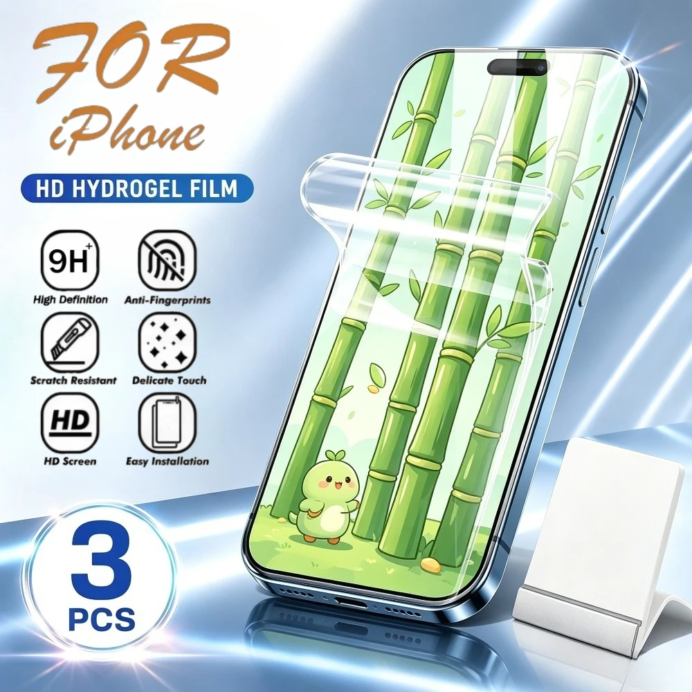 3Pcs Full Cover HD Hydrogel Film for iPhone 17 16 15 Pro Max 17e 16e Air Screen Protector for iPhone 14 13 12 11 Pro 15 14 Plus
3Pcs Full Cover HD Hydrogel Film for iPhone 17 16 15 Pro Max 17e 16e Air Screen Protector for iPhone 14 13 12 11 Pro 15 14 Plus