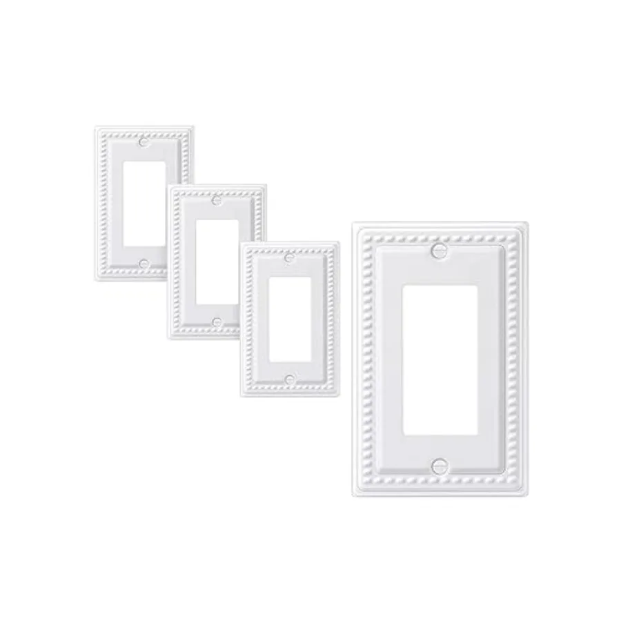 4 Pack Metal Outlet Covers, Outlet Wall Plates, Classic Finish Light Switch Cover Plates, 4.92"×3.14" Sunken Pearls Decorative
4 Pack Metal Outlet Covers, Outlet Wall Plates, Classic Finish Light Switch Cover Plates, 4.92"×3.14" Sunken Pearls Decorative