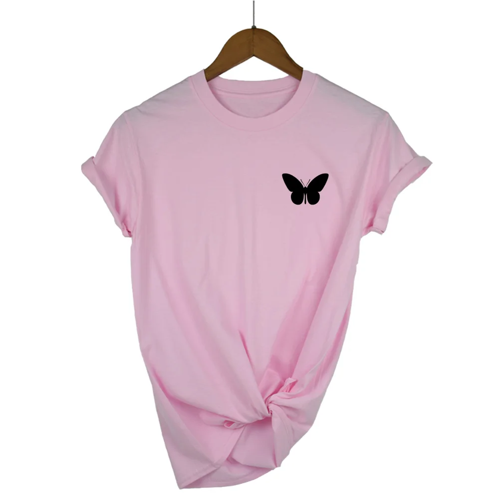 Butterfly Pocket Printing T-shirts Women Summer Clothes Tops for Girls Tshirts Graphic Round Neck Camisetas Mujer
Butterfly Pocket Printing T-shirts Women Summer Clothes Tops for Girls Tshirts Graphic Round Neck Camisetas Mujer
