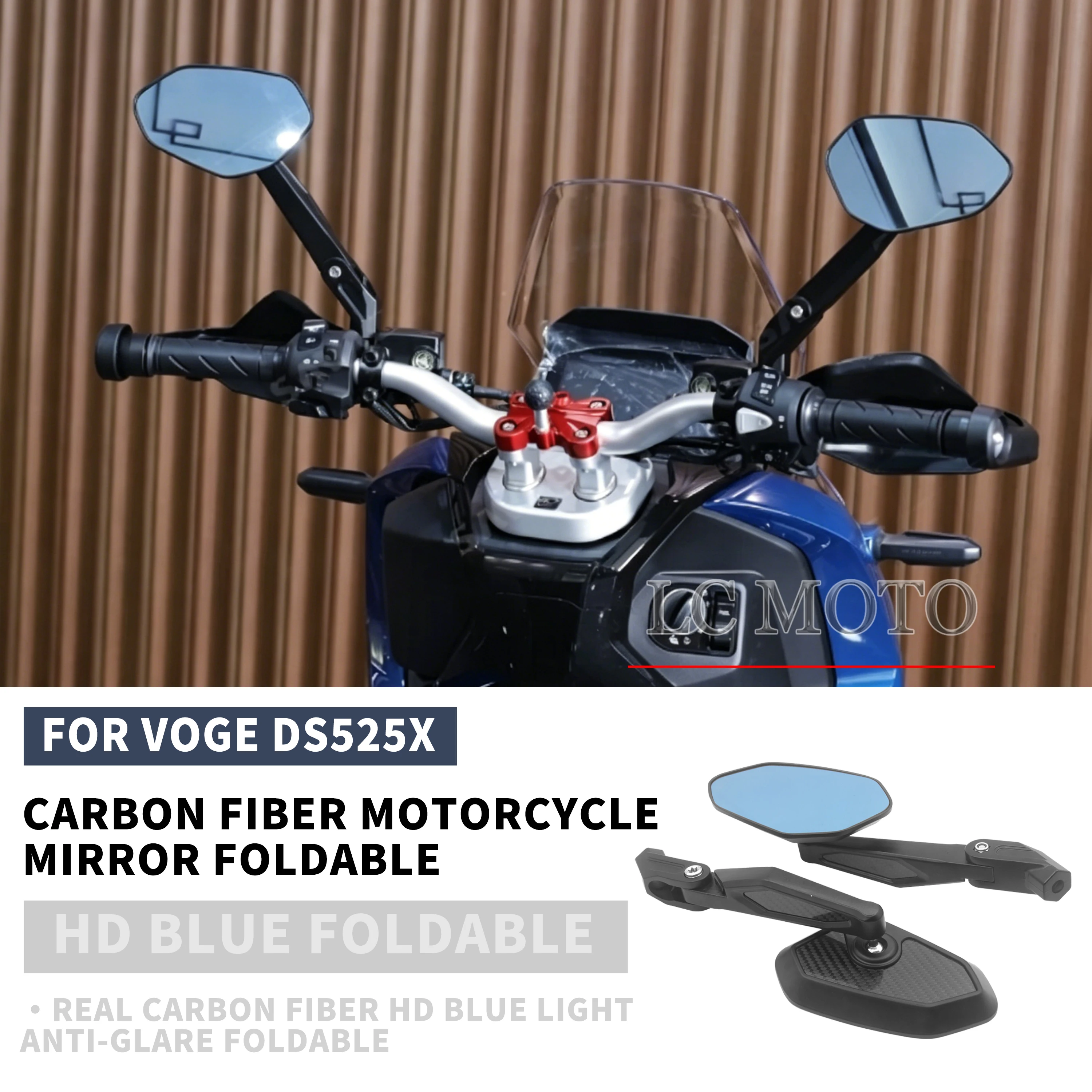 For VOGE DS525X Motorcycle Modification Carbon Fiber Foldable Rearview Mirror, Anti-fog, High-Definition Blue Light
For VOGE DS525X Motorcycle Modification Carbon Fiber Foldable Rearview Mirror, Anti-fog, High-Definition Blue Light