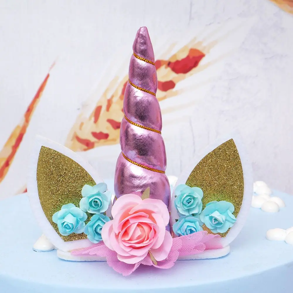 1Pc Unicorn Cake Topper Reusable Pink Unicorn Horn Cake Topper with Gold Ear for Unicorn Birthday Party Decoration Supplies
1Pc Unicorn Cake Topper Reusable Pink Unicorn Horn Cake Topper with Gold Ear for Unicorn Birthday Party Decoration Supplies