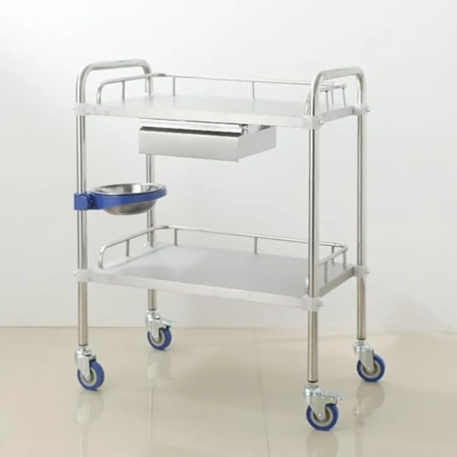 Medical Cart, 2-Layer Stainless Steel Cart with 1 Drawers, Commercial Wheel Dental Lab Cart with 360° Casters, for Laboratory H
Medical Cart, 2-Layer Stainless Steel Cart with 1 Drawers, Commercial Wheel Dental Lab Cart with 360° Casters, for Laboratory H