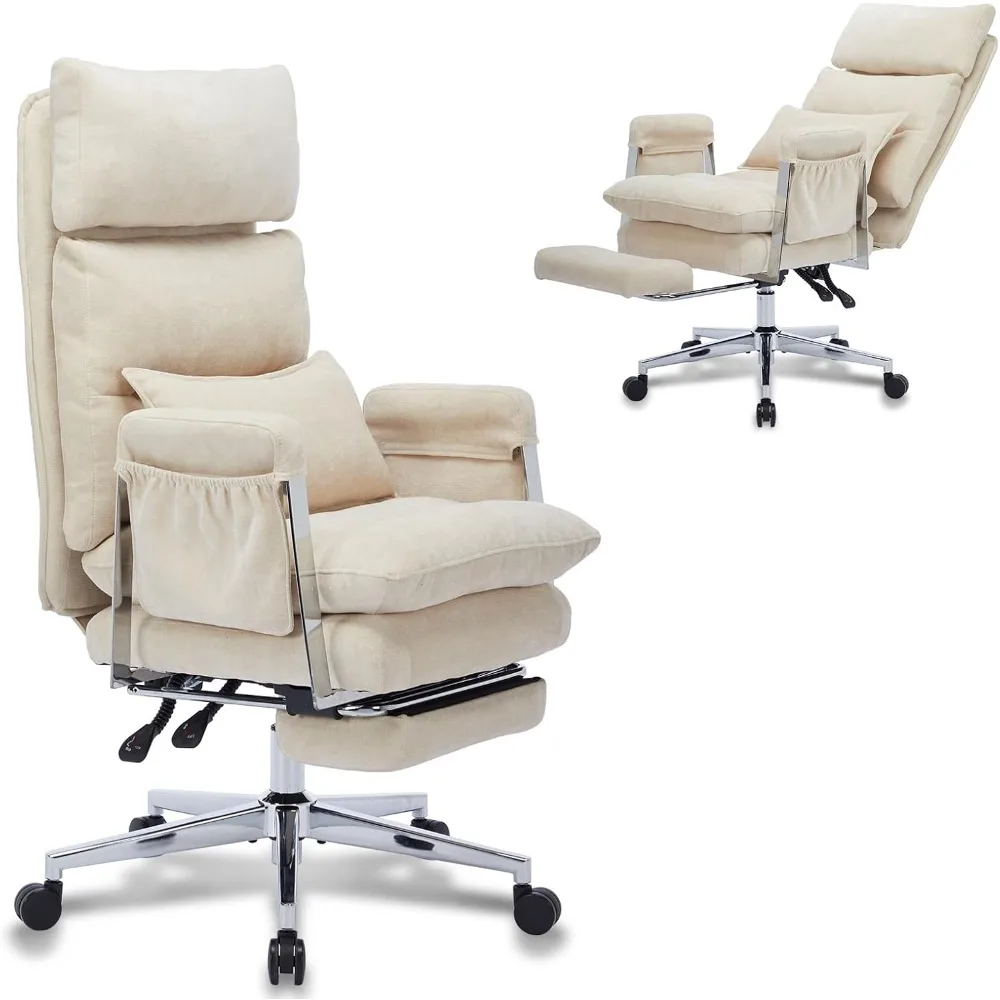 Large Tall Fabric Computer Chair, Comfortable Ergonomic Home Office Chair with Footrest, Cute Chenille Fabric High Back Recliner
Large Tall Fabric Computer Chair, Comfortable Ergonomic Home Office Chair with Footrest, Cute Chenille Fabric High Back Recliner