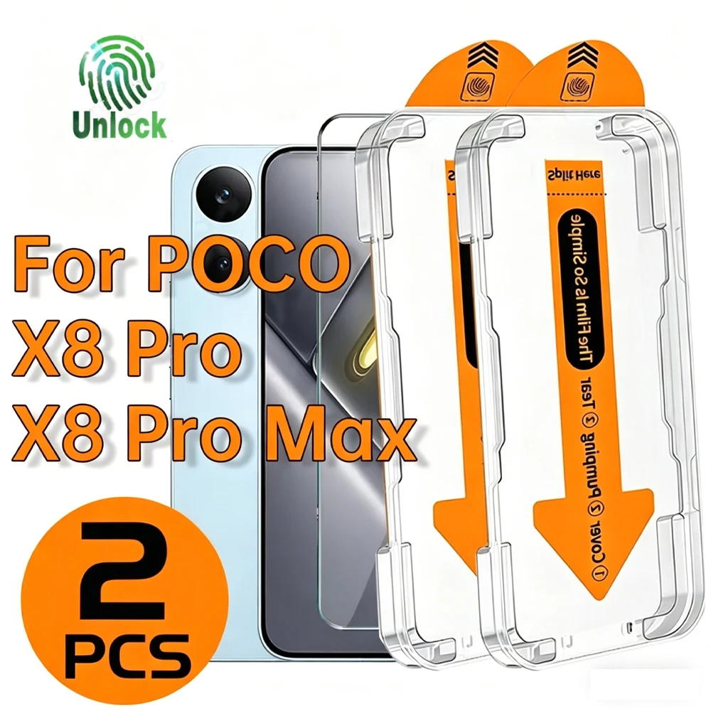 2Pcs One-click Auto-located Tempered Glass For Xiaomi X8 Pro Poco F8 Ultra X8 Pro Max F8 Pro Dust-free HD Fingerprint Unlock
2Pcs One-click Auto-located Tempered Glass For Xiaomi X8 Pro Poco F8 Ultra X8 Pro Max F8 Pro Dust-free HD Fingerprint Unlock