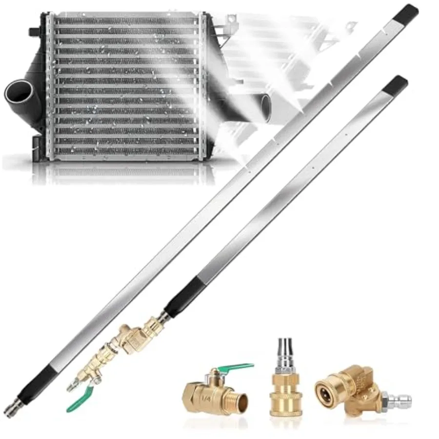 Radiator Cleaning Wand Set for Cars Trucks Heavy Equipment: 47 24 15 Stainless Steel Dual Water/Air Cleaner 4500 PSI Silver Bla
Radiator Cleaning Wand Set for Cars Trucks Heavy Equipment: 47 24 15 Stainless Steel Dual Water/Air Cleaner 4500 PSI Silver Bla