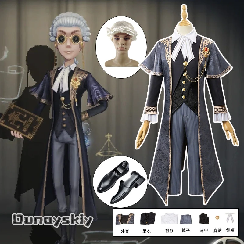 The weight of justice Lawyer Freddy Riley Cosplay Identity Ⅴ Costume Medieval Wig Jacket Set Anime Outfits Prop Suit Role-play
The weight of justice Lawyer Freddy Riley Cosplay Identity Ⅴ Costume Medieval Wig Jacket Set Anime Outfits Prop Suit Role-play