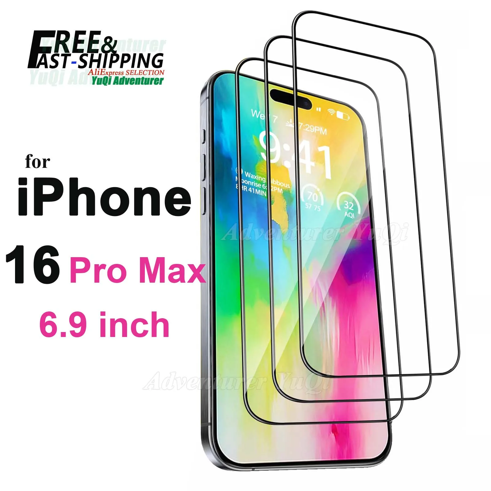 Screen Protector For iPhone 16 Pro Max 6.9 inch, Tempered Glass HD Crystal 9H Anti Scratch Case Friendly Mica High Aluminum
Screen Protector For iPhone 16 Pro Max 6.9 inch, Tempered Glass HD Crystal 9H Anti Scratch Case Friendly Mica High Aluminum