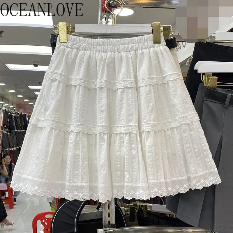 OCEANLOVE Embroidered Mini Skirts Solid A-line Sweet Spring Summer Retro Jupe Femme Korean Fashion Ruffles Women Skirt
OCEANLOVE Embroidered Mini Skirts Solid A-line Sweet Spring Summer Retro Jupe Femme Korean Fashion Ruffles Women Skirt
