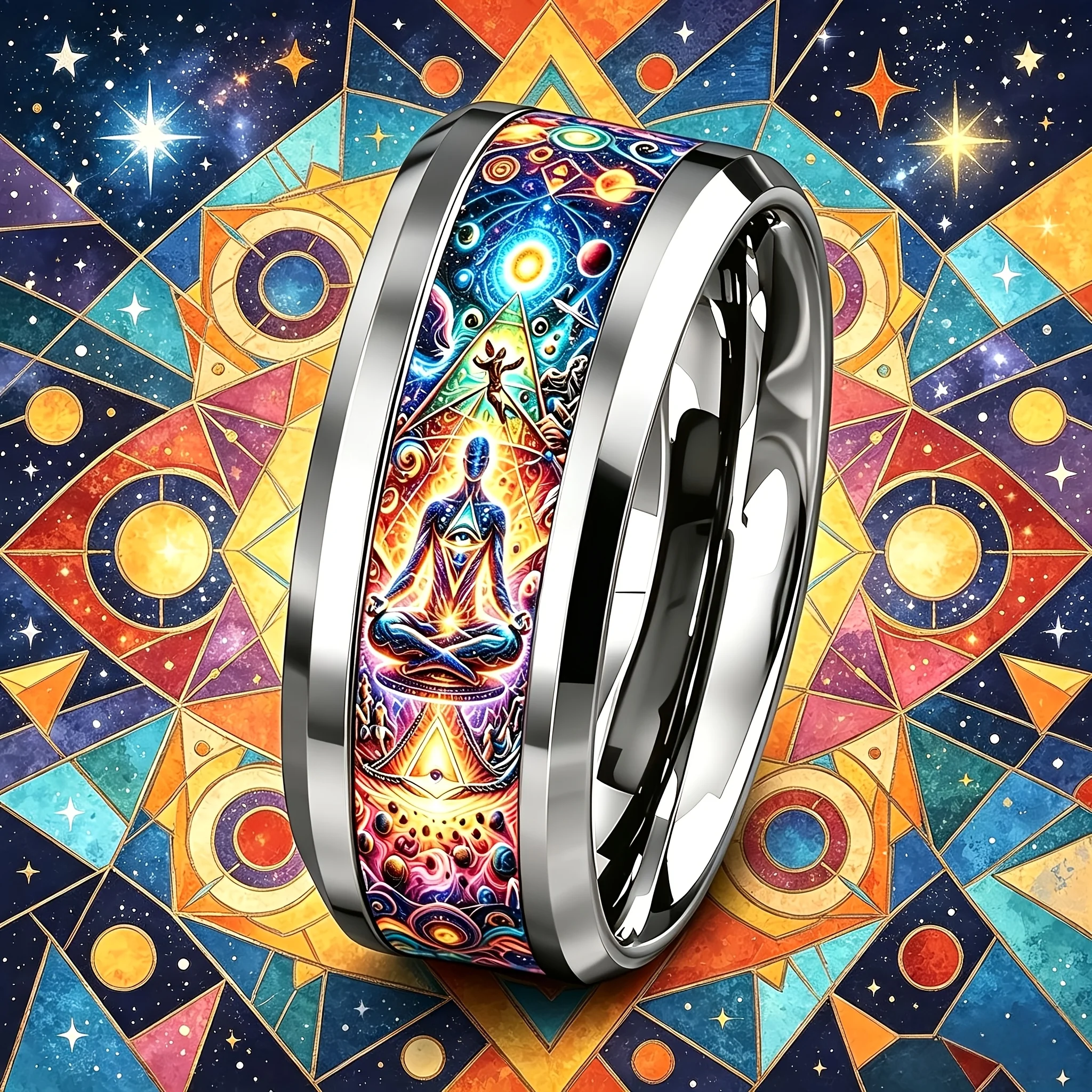 Cosmic Meditation & All Seeing Eye Pattern Ring Stainless Steel Rings For Women Men Wedding Party Jewelry Yoga Lover's Drop Ship
Cosmic Meditation & All Seeing Eye Pattern Ring Stainless Steel Rings For Women Men Wedding Party Jewelry Yoga Lover's Drop Ship