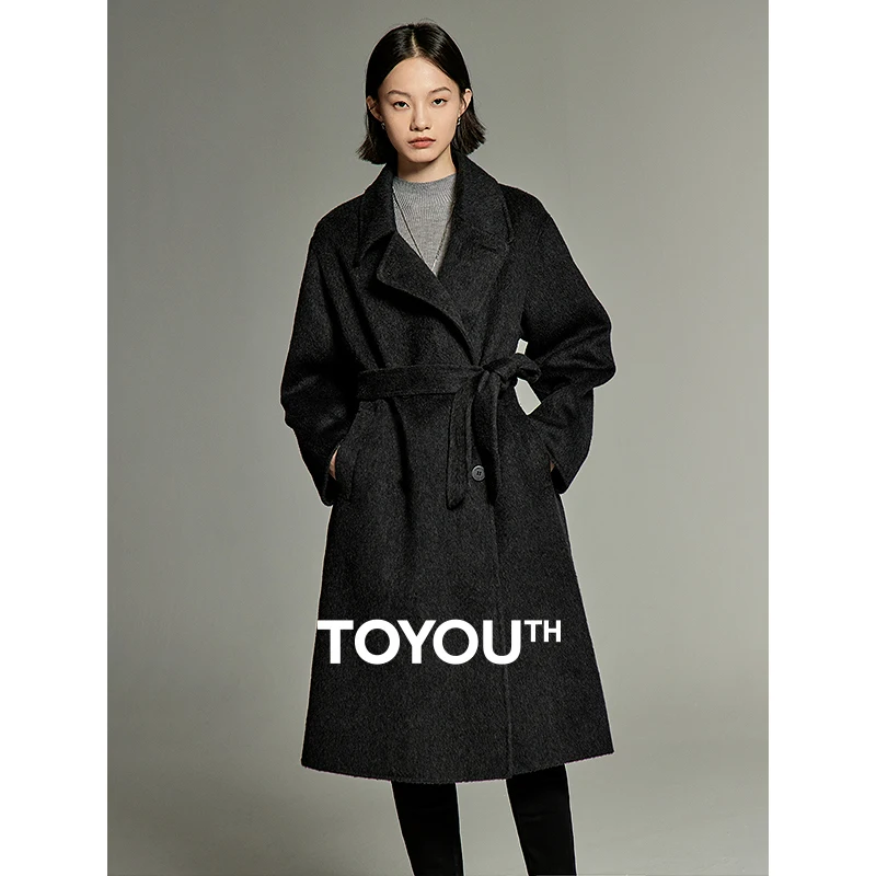 Toyouth Women Double-sided Wool Coat 2023 Winter Long Sleeve Lapel Warm Overcoat Lace Up Waist Fashion Advanced Black Outwear
Toyouth Women Double-sided Wool Coat 2023 Winter Long Sleeve Lapel Warm Overcoat Lace Up Waist Fashion Advanced Black Outwear