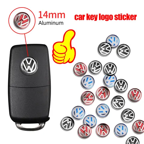 Car Remote Key Logo Metal Emblem Stickers For Volkswagen VW GTI Polo Golf Passat Tiguan Arteon Touareg Taigo Caddy Jetta Beetle