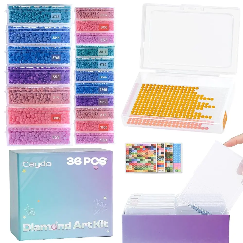 36Pcs Diamond Art Storage Trays with Lids, Large and Small Size Diamond Art Painting Containers, 2-in-1 Bead Storage and Lin
36Pcs Diamond Art Storage Trays with Lids, Large and Small Size Diamond Art Painting Containers, 2-in-1 Bead Storage and Lin