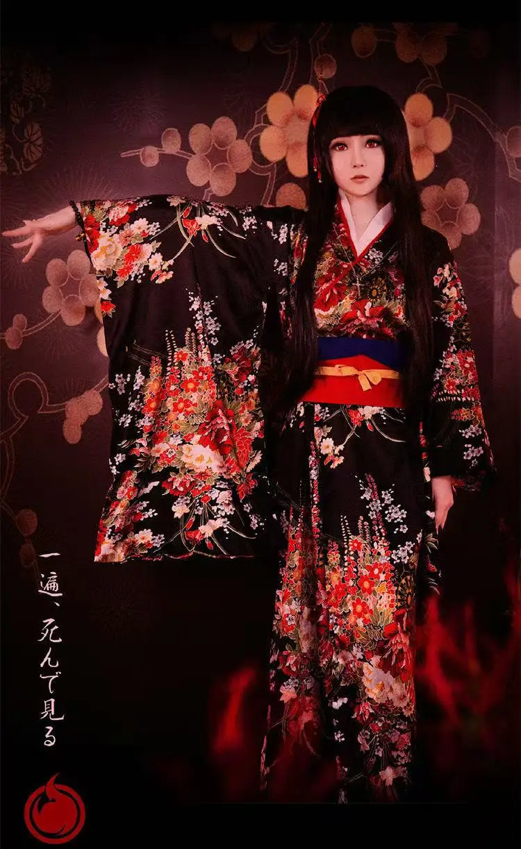 Japanese Kimono Jigoku Shoujo Enma Ai Maid Dress Women Yukata Uniform Outfit Girls Carnival Street Anime COS Suit Kimono Robe
Japanese Kimono Jigoku Shoujo Enma Ai Maid Dress Women Yukata Uniform Outfit Girls Carnival Street Anime COS Suit Kimono Robe