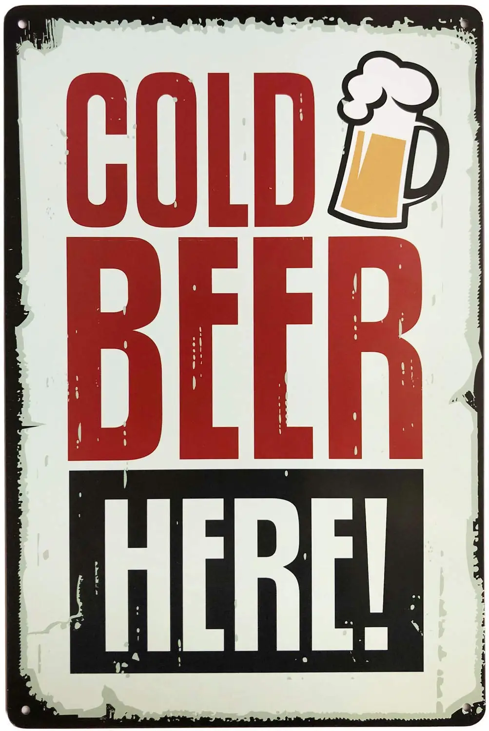 Cold Beer Here Beer Signs Vintage Bar Accessories Metal Tin Signs for Man Cave 12"x 8" (Cold Beer Here)
Cold Beer Here Beer Signs Vintage Bar Accessories Metal Tin Signs for Man Cave 12"x 8" (Cold Beer Here)