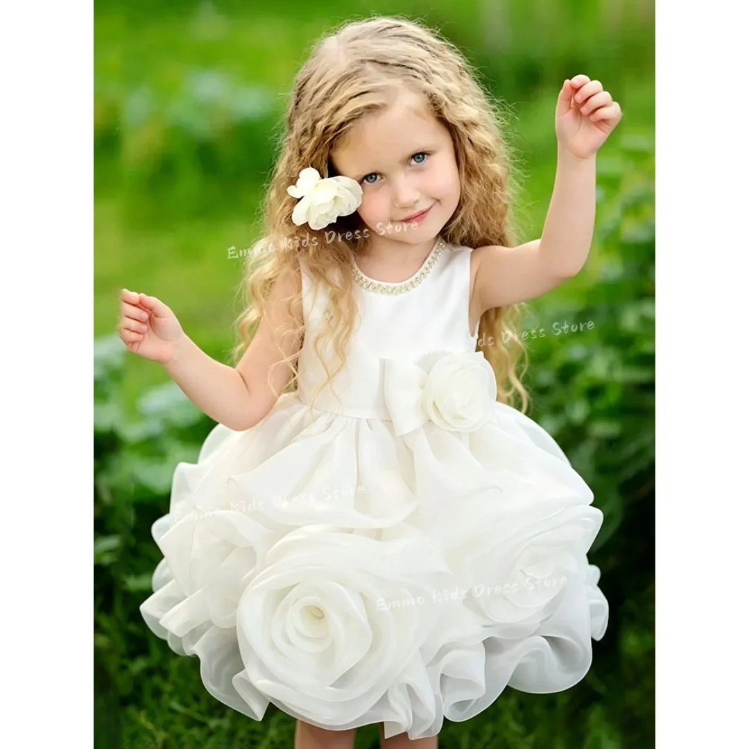 Custom Girl Flower Girl Dress Wedding3D Applique Girl Pageant Satin Mini Dress with Bow for Fifteenth Birthday
Custom Girl Flower Girl Dress Wedding3D Applique Girl Pageant Satin Mini Dress with Bow for Fifteenth Birthday