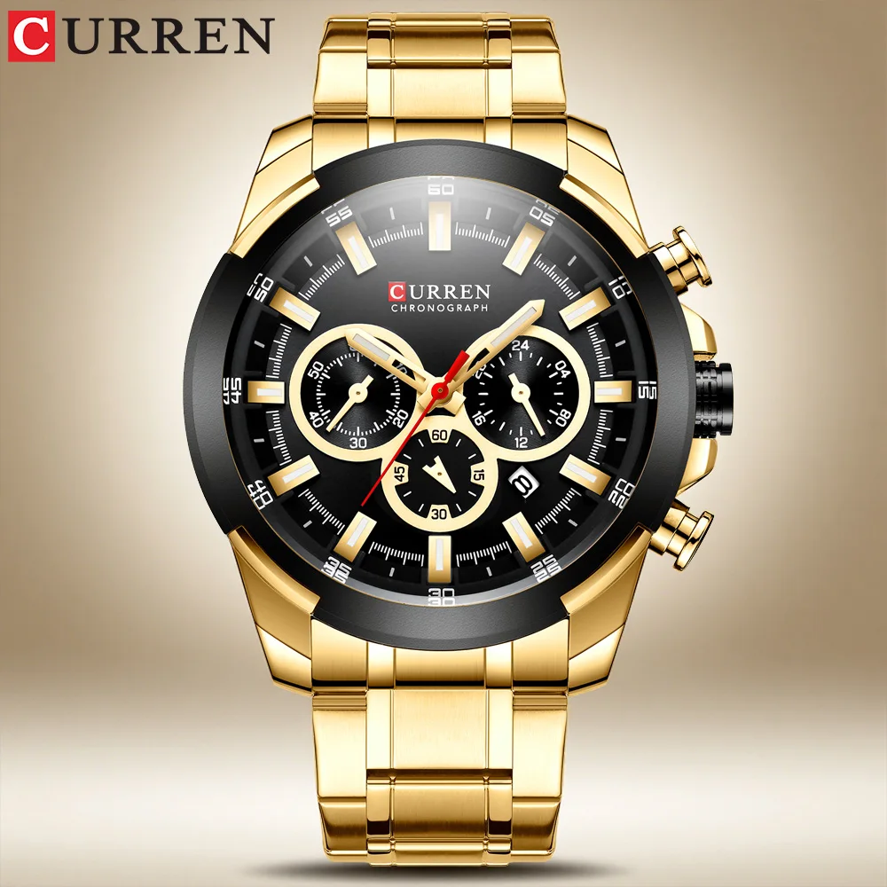 Мужские часы-хронограф CURREN, 48 мм, большой циферблат с ремешком из нержавеющей стали, тройные дополнительные циферблаты, роскошные кварцевые спортивные наручные часы
Мужские часы-хронограф CURREN, 48 мм, большой циферблат с ремешком из нержавеющей стали, тройные дополнительные циферблаты, роскошные кварцевые спортивные наручные часы