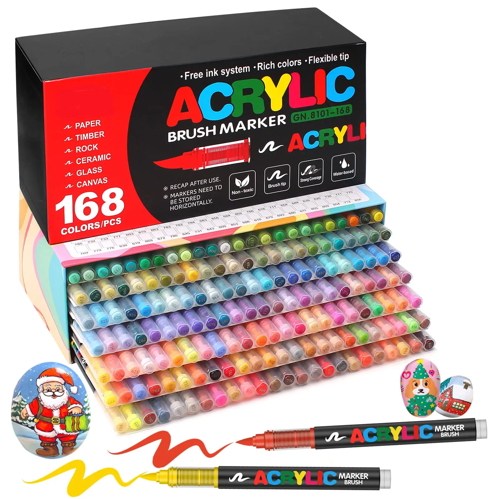 GuangNa 168 Colors/set Brush Tip Acrylic Paint Pens Markers for Rock Painting Ceramic Glass Wood Mugs Metal Fabric Art supplies
GuangNa 168 Colors/set Brush Tip Acrylic Paint Pens Markers for Rock Painting Ceramic Glass Wood Mugs Metal Fabric Art supplies