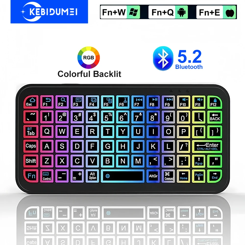 Bluetooth 5.2 Keyboard RGB Backlit Keyboard Ultra-thin Wireless Keyboard Mute Keyboard Mini Keyboard For Windows Android IOS
Bluetooth 5.2 Keyboard RGB Backlit Keyboard Ultra-thin Wireless Keyboard Mute Keyboard Mini Keyboard For Windows Android IOS