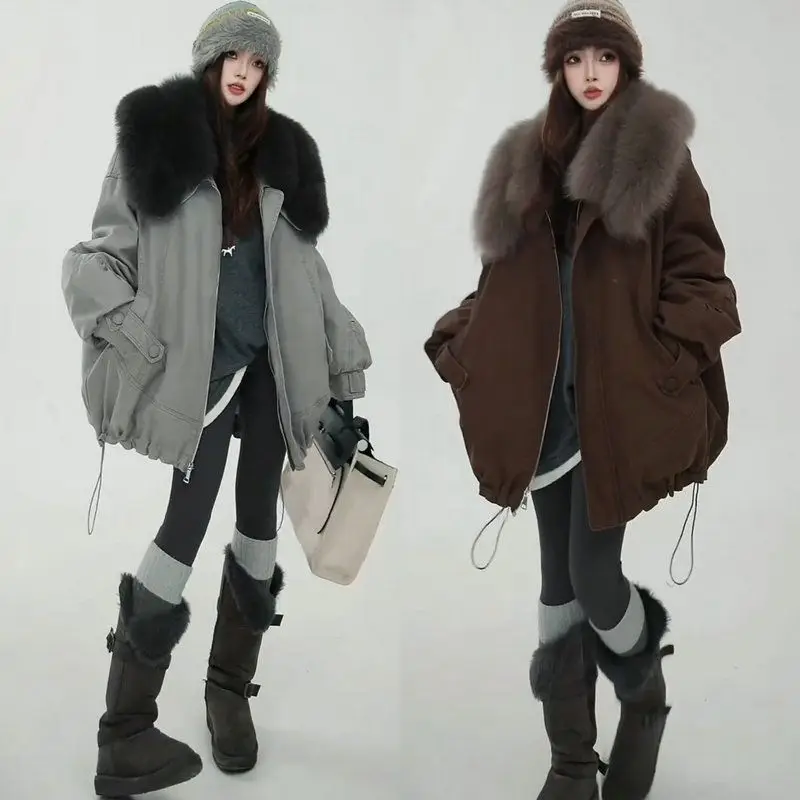 Faionable Thiened Warm -Mimiing Coat Jaet Street Sle Mid-Length Winter Outerwear for ort Women
Faionable Thiened Warm -Mimiing Coat Jaet Street Sle Mid-Length Winter Outerwear for ort Women