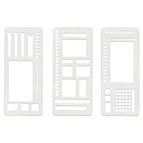 Paquet de 3 modèles d'enregistrement flexibles faits à la main – Pochoirs en Mylar multifonctionnels pour journal/scrapbooking/planification et dessin quotidiens