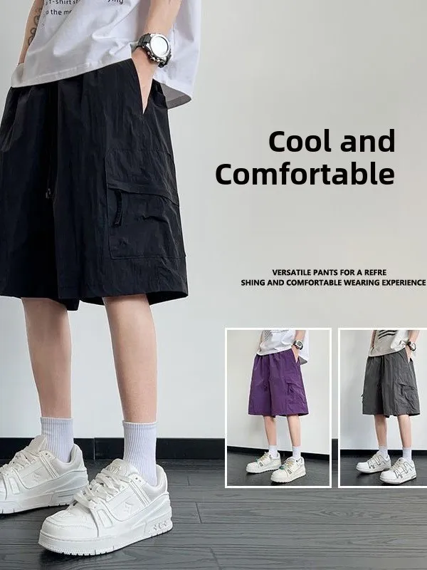 Black Ice Silk Five-Quarter Casual Shorts for Men Quick Dry Outdoor Leisure Sports Pants High Street Style Summer Fashion
Black Ice Silk Five-Quarter Casual Shorts for Men Quick Dry Outdoor Leisure Sports Pants High Street Style Summer Fashion